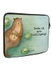 Mr. & Mrs. Panda Notebooktasche Otter Seerose Design mit Spruch in Weiß