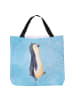 Mr. & Mrs. Panda Stofftasche Pinguin mHerzieren ohne Spruch in Eisblau