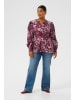 KAFFE curve Bluse langarm KCmina Regular fit in Red/Black Abstract Graphic