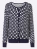 Heine Feinstrickjacke in marine-ecru-getupft
