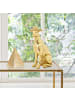 Mauro Ferretti Sitzende Hundestatue mit Krone aus goldenem Kunstharz, 20 x 12,5 x 33 cm