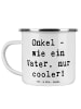 Mr. & Mrs. Panda becher emaille Spruch Cooler Onkel mit Spruch in Weiß
