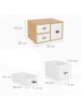 relaxdays Schubladenbox in Natur/Weiß - (B)25 x (H)15 x (T)20 cm