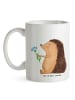 Mr. & Mrs. Panda Teetasse Igel Blumen ohne Spruch in Weiß