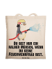 Mr. & Mrs. Panda Shopping Tasche Feuerwehrfrau Herz mit Spruch in Creme