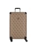 Guess Berta 4 Rollen Trolley 77 cm mit Dehnfalte in latte logo-brown