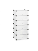 relaxdays Schuhschrank in Transparent - (B)49 x (H)107 x (T)37 cm