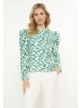 Usha Women Blouse in offwhite green