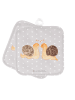 Mr. & Mrs. Panda 2er Set Topflappen Schnecken Liebe ohne Spruch in Grau Pastell