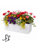 relaxdays Balkonkasten "Rattan" mit Halterung in Weiß - (B)50 x (H)19 x (T)19 cm