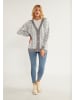 usha BLUE LABEL Damen Oversize Cardigan in Grau Weiss