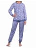 NORMANN langarm Schlafanzug Bündchen Coralfleece Tupfen - 76748 in blau