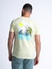 Petrol Industries T-Shirt mit Rückenaufdruck Tropicale in Gelb