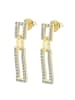 Adeliás Damen Ohrstecker aus 925 Silber mit Zirkonia in gold