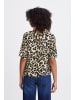 ICHI Kurzarm-Bluse IHMARRAKECH Regular fit in Tannin Leo Aop
