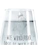 Mr. & Mrs. Panda Trinkglas Fuchs Blumen mit Spruch in Transparent