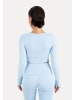 SMILODOX Crop Longsleeve Niora in Hellblau