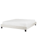 Beliani Doppelbett ROANNE in Beige/Dunkler Holzfarbton - (W) 190 x (H) 29 x (L) 213 cm