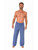 NORMANN Schlafanzug Pyjama Hose lang kariert Baumwolle - 79846 in blau