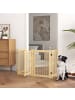 Pawhut Hunde Absperrgitter Naturholz 220L x 36B x 91H cm