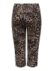 ONLY Carmakoma Legere Capri Hose mit Kordelzug und Leopardenmuster in Braun