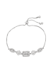 faina Women Box Chain Bracelet With Rhinestones in Silver