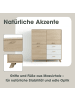byLiving Highboard BASTIAN in Eichefarbig Bianco - B 120, H 131, T 36,5 cm