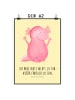 Mr. & Mrs. Panda Plakat Axolotl Hurra mit Spruch in Gelb Pastell