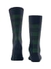 Burlington Buffalo Check Socke in Marine