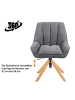 DUBI Möbel 2er-Set: Bürostuhl Mika-Hedi in Grau - (B)60 x (H)89 x  (T)68 cm