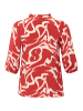KAFFE curve Kurzarm-Bluse KCmaren Regular fit in True Red/Nature Graphic