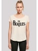 F4NT4STIC Long Cut T-Shirt The Beatles Band Drop T Logo Black in Whitesand