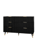 ABRIHOME Sideboard in Schwarz mit Schubladen und viel Stauraum