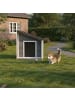 relaxdays Hundehütte in Grau/ Weiß – (B)71 x (H)77 x (T)58 cm