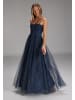 SWING Abendkleid in marine silber - 0001