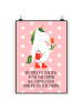 Mr. & Mrs. Panda Posterdruck Einhorn Gärtner mit Spruch in Rot Pastell