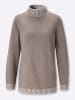 Sieh an! Stehkragen-Pullover in taupe