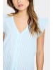 SAINT TROPEZ Kurzarm-Bluse SamaraSZ Gerade Passform in Reef Waters Ice Stripe