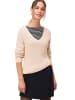 Zero  Strukturpullover mit V-Ausschnitt in Dark Cream Melange