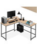 tectake Schreibtisch Melrose 140 x 130 x 76,5 cm, Industrial Holz hell, Eiche Sonoma
