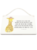 Mr. & Mrs. Panda Wandbild Holz Giraffe Blumenkranz mit Spruch in Weiß