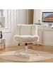 ABRIHOME Bürodrehstuhl in Creme mit Kunstfell und Metallgestell 67 cm Sitzhöhe