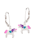 schmuck23 Ohrringe 925 Silber Einhorn in Bunt