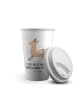 Mr. & Mrs. Panda To Go Becher Lama Springen mit Spruch in Weiß