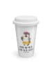 Mr. & Mrs. Panda ToGo Kaffeebecher Pinguin Kokosnuss mit Spruch in Weiß