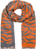 styleBREAKER Zebra Muster Schal in Orange-Grau