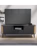 Inn.Furn TV-Lowboard grau, Eiche Artisan 138 cm, Fernsehtisch mit 3D-Lamellen