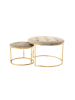 Kayoom Retro Hocker Becky 2erSet in taupe - gold