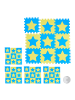 relaxdays 45x Puzzlematte in Blau/ Gelb