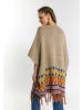 usha FESTIVAL Damen Strickponcho in Hellbeige Mehrfarbig